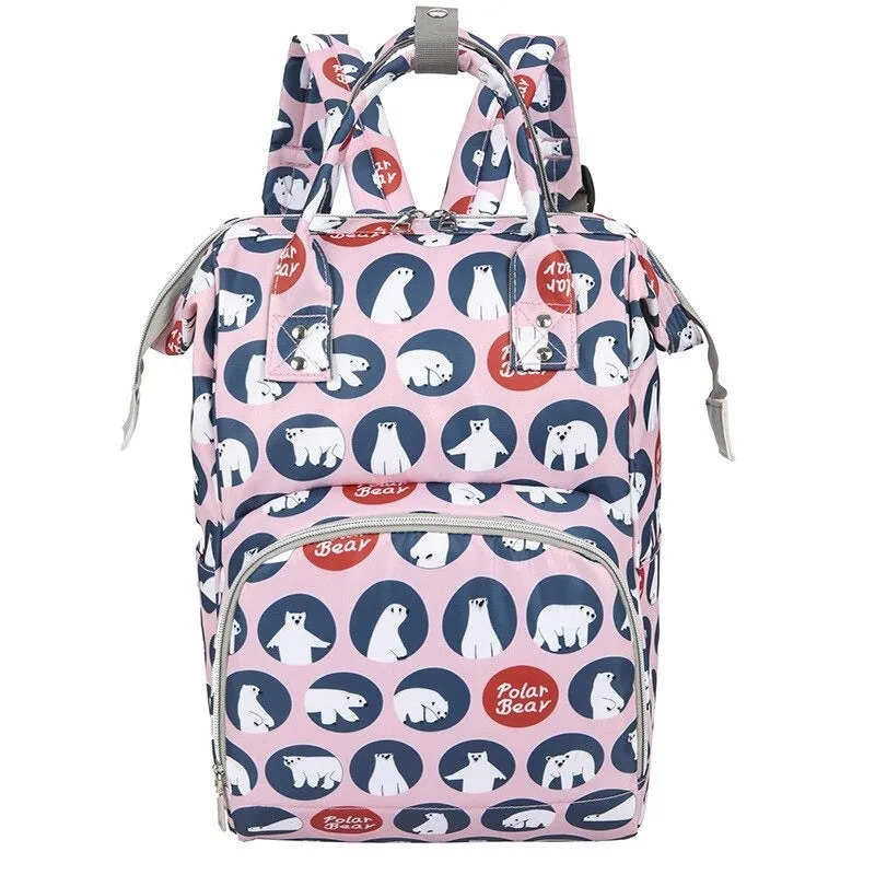 Large Capacity Cartoon Print Mommy Baby Care Diaper Bag