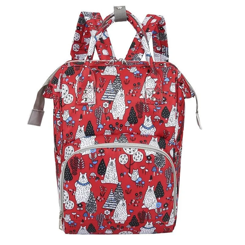 Large Capacity Cartoon Print Mommy Baby Care Diaper Bag