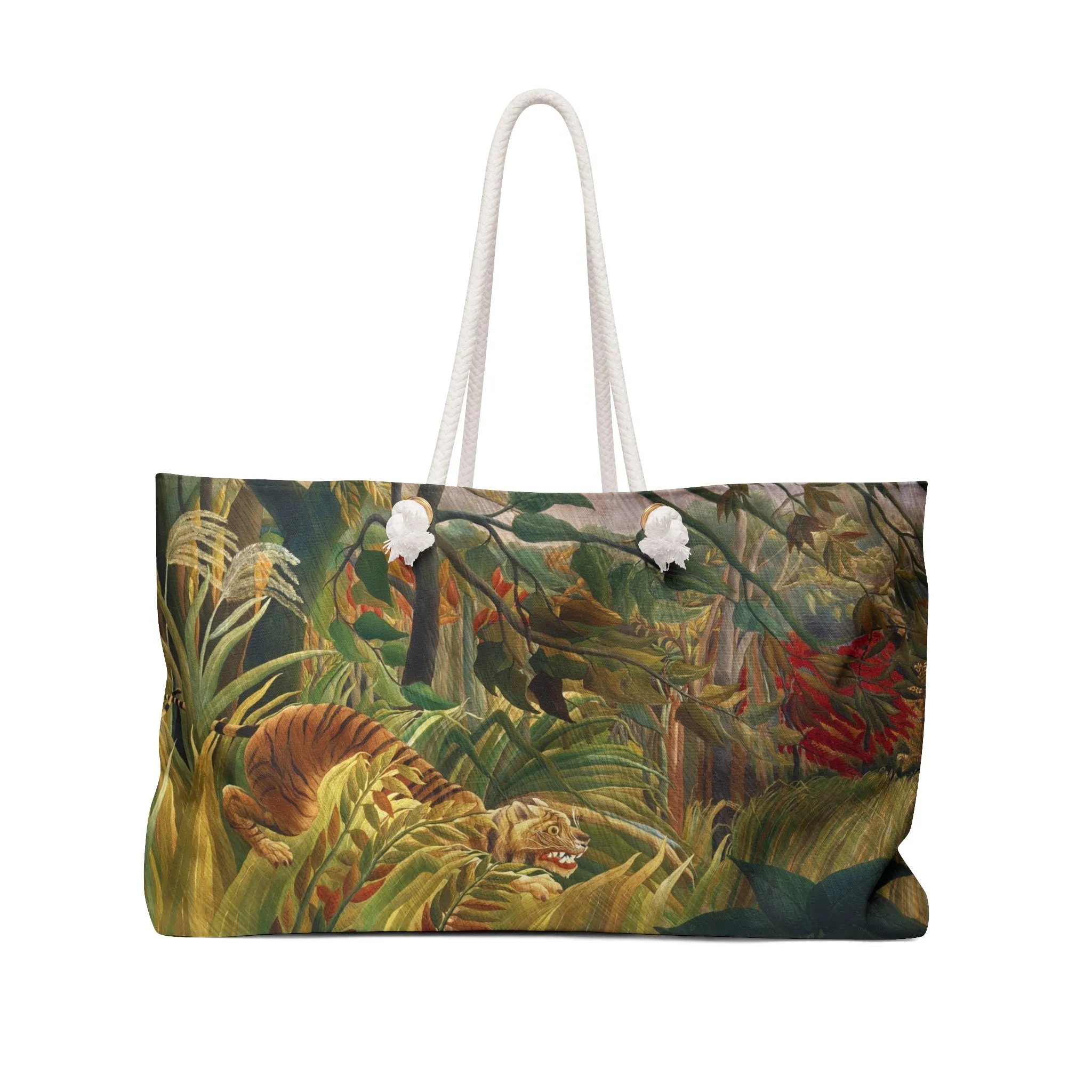 Large Tote Bag - Tigers in a Storm