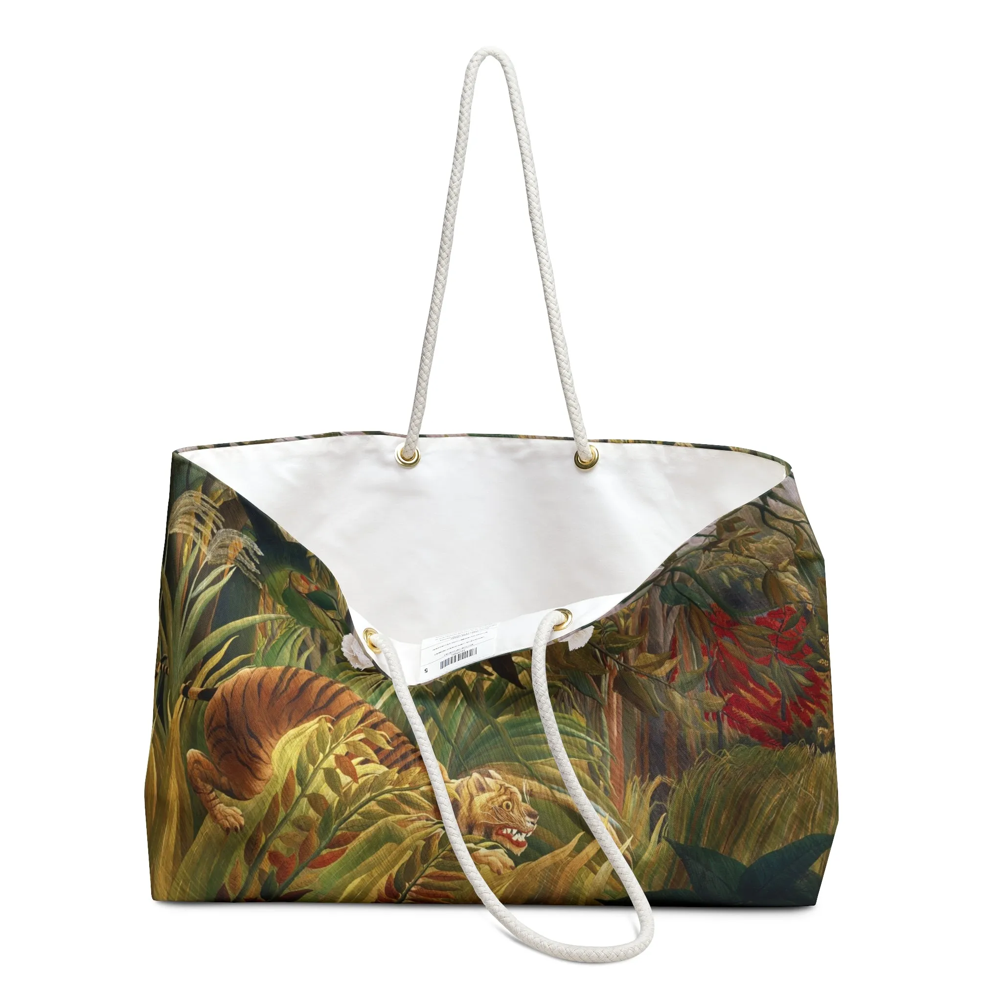 Large Tote Bag - Tigers in a Storm