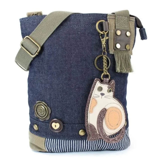 LAZZY CAT - Calico Cat, PATCH CROSS-BODY BAG by Chala