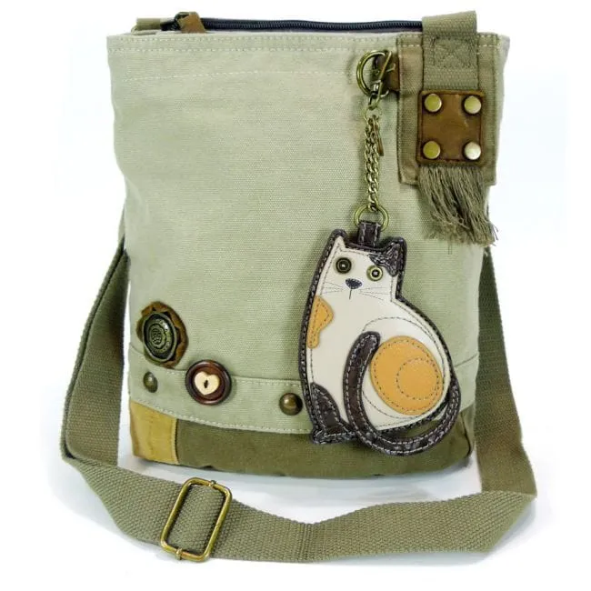 LAZZY CAT - Calico Cat, PATCH CROSS-BODY BAG by Chala