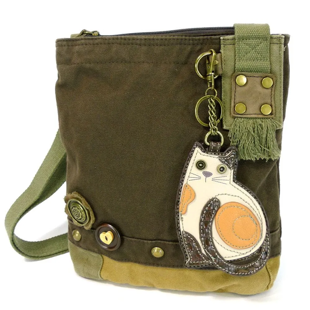 LAZZY CAT - Calico Cat, PATCH CROSS-BODY BAG by Chala