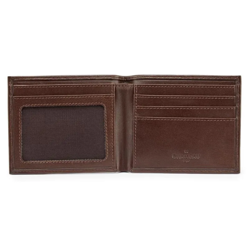 Le Chameau Bifold Leather Mens Wallet - Marron Fonce