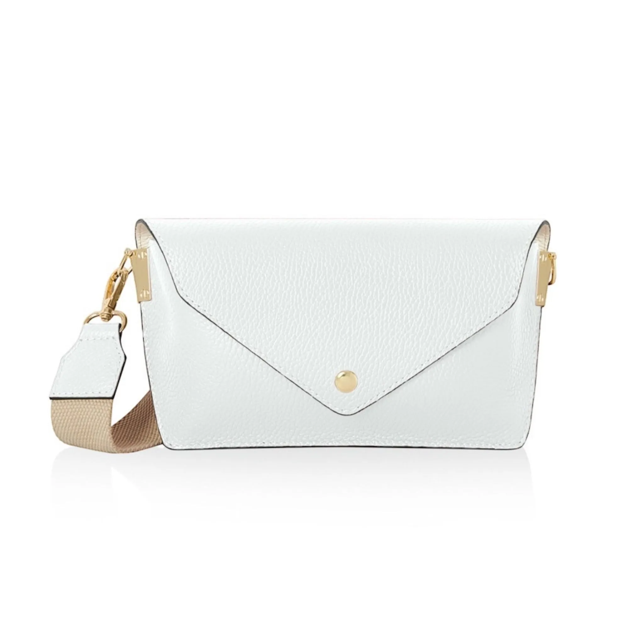 Leather Crossbody Mini Bag White