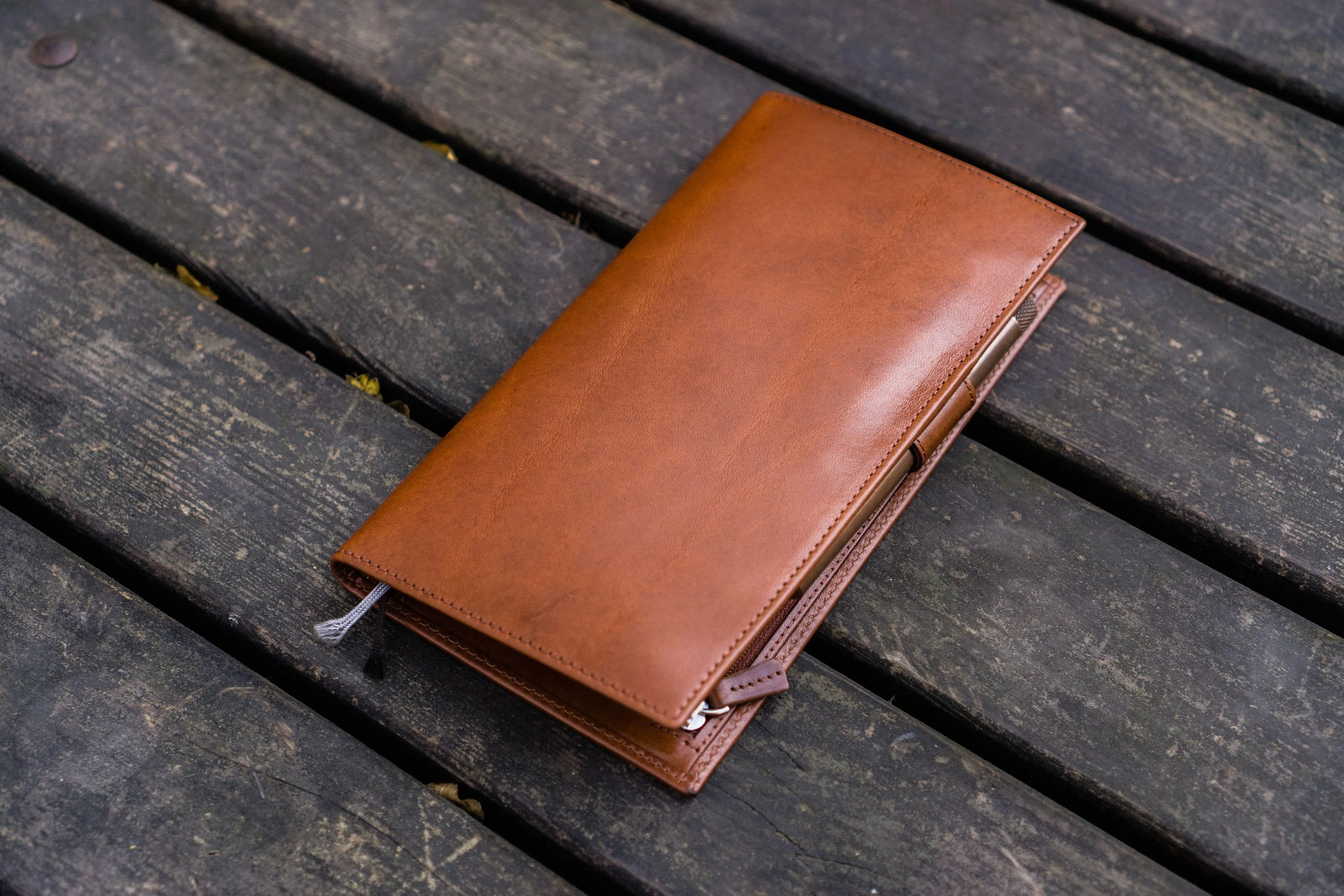 Leather Hobonichi Weeks Mega Cover - Brown