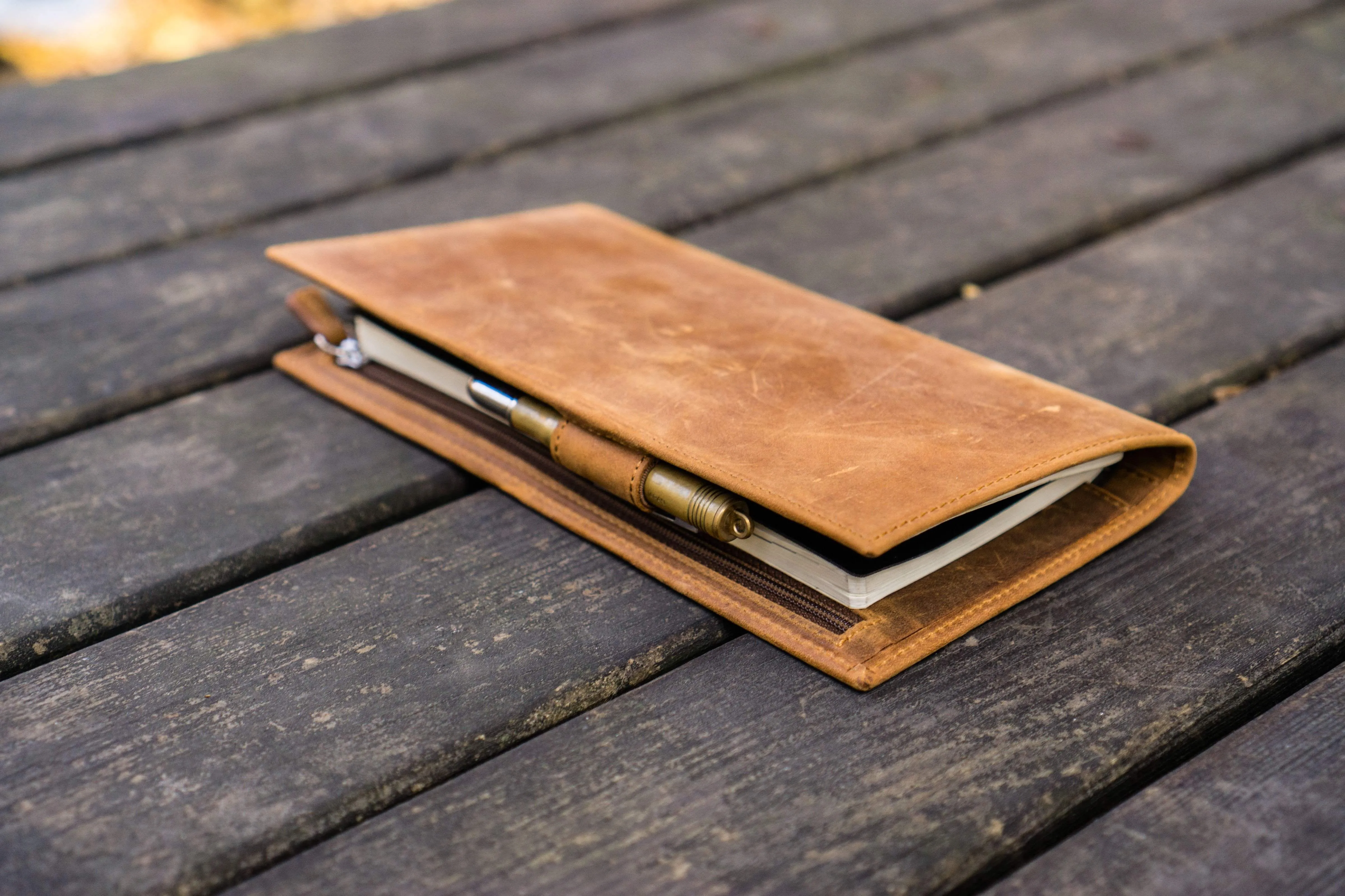 Leather Hobonichi Weeks Mega Cover - Crazy Horse Brown