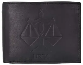 Libra Zodiac Sign Bifold Trifold Genuine Leather Men's Wallets