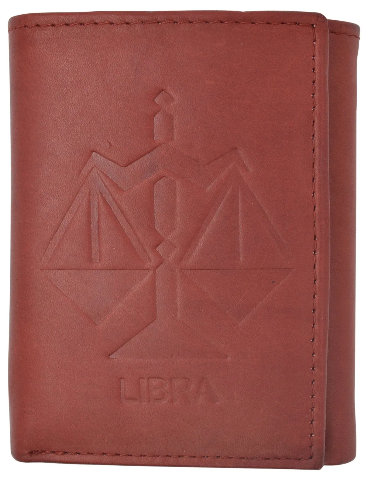 Libra Zodiac Sign Bifold Trifold Genuine Leather Men's Wallets