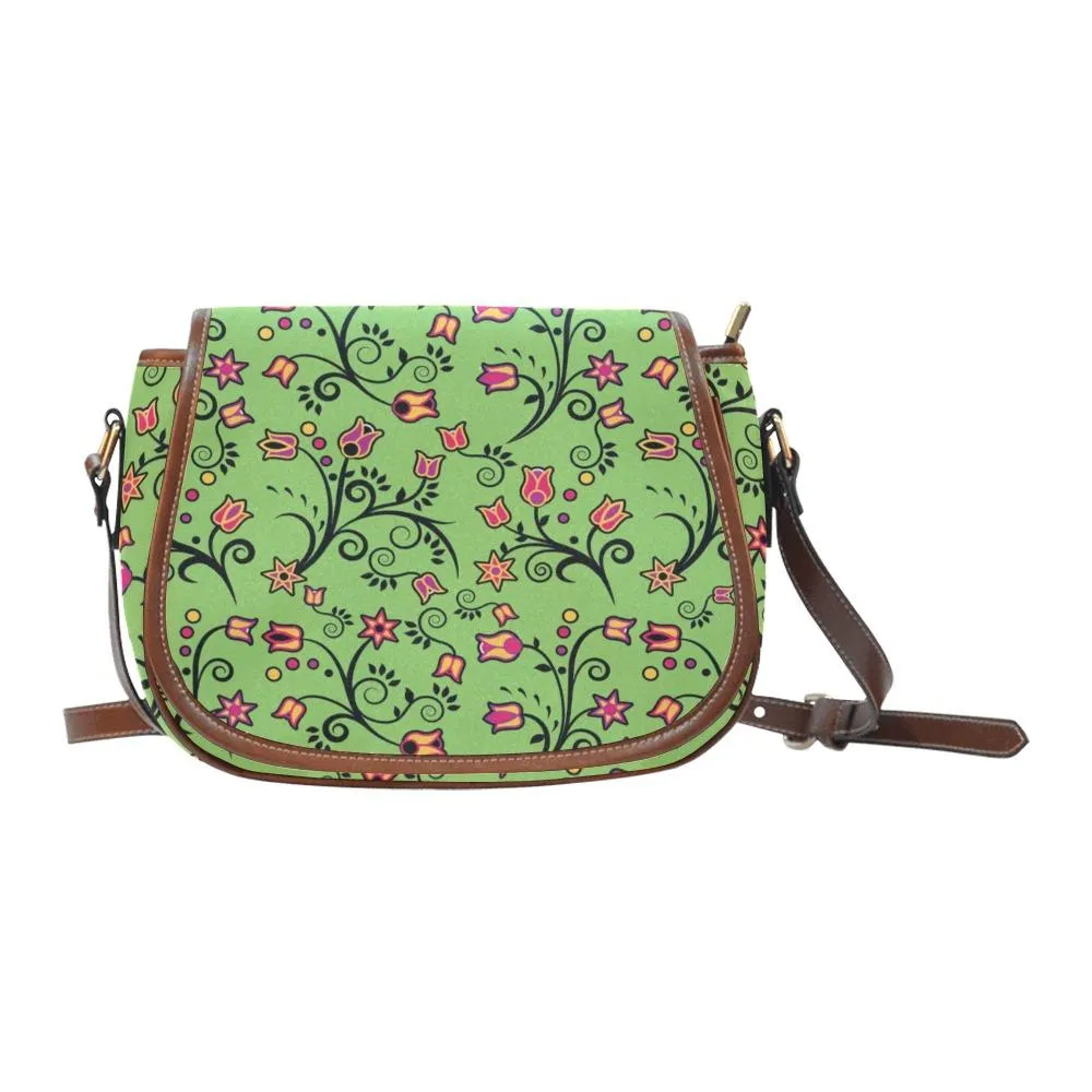 LightGreen Yellow Star Saddle Bag/Large