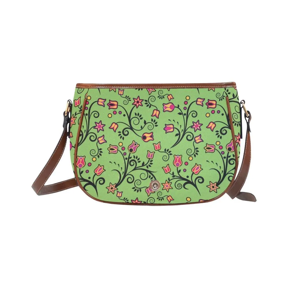 LightGreen Yellow Star Saddle Bag/Large