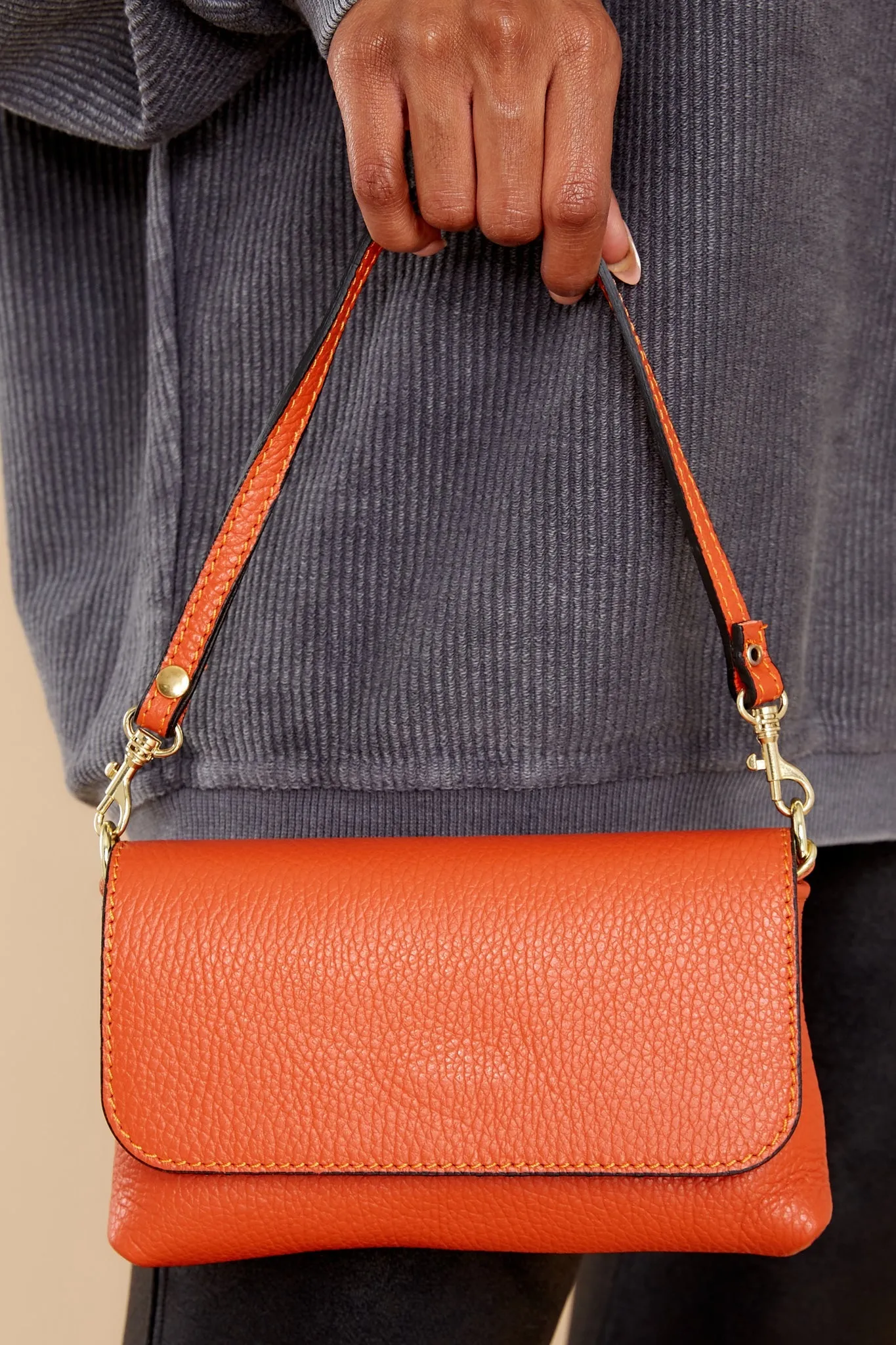 Little Lady Orange Leather Bag