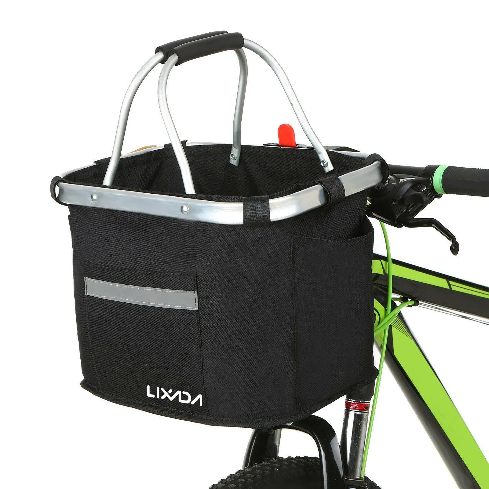 Lixada Collapsible Bike Basket Bicycle Handlebar Front Basket Pet Carrier Bag for Shopping Commuting