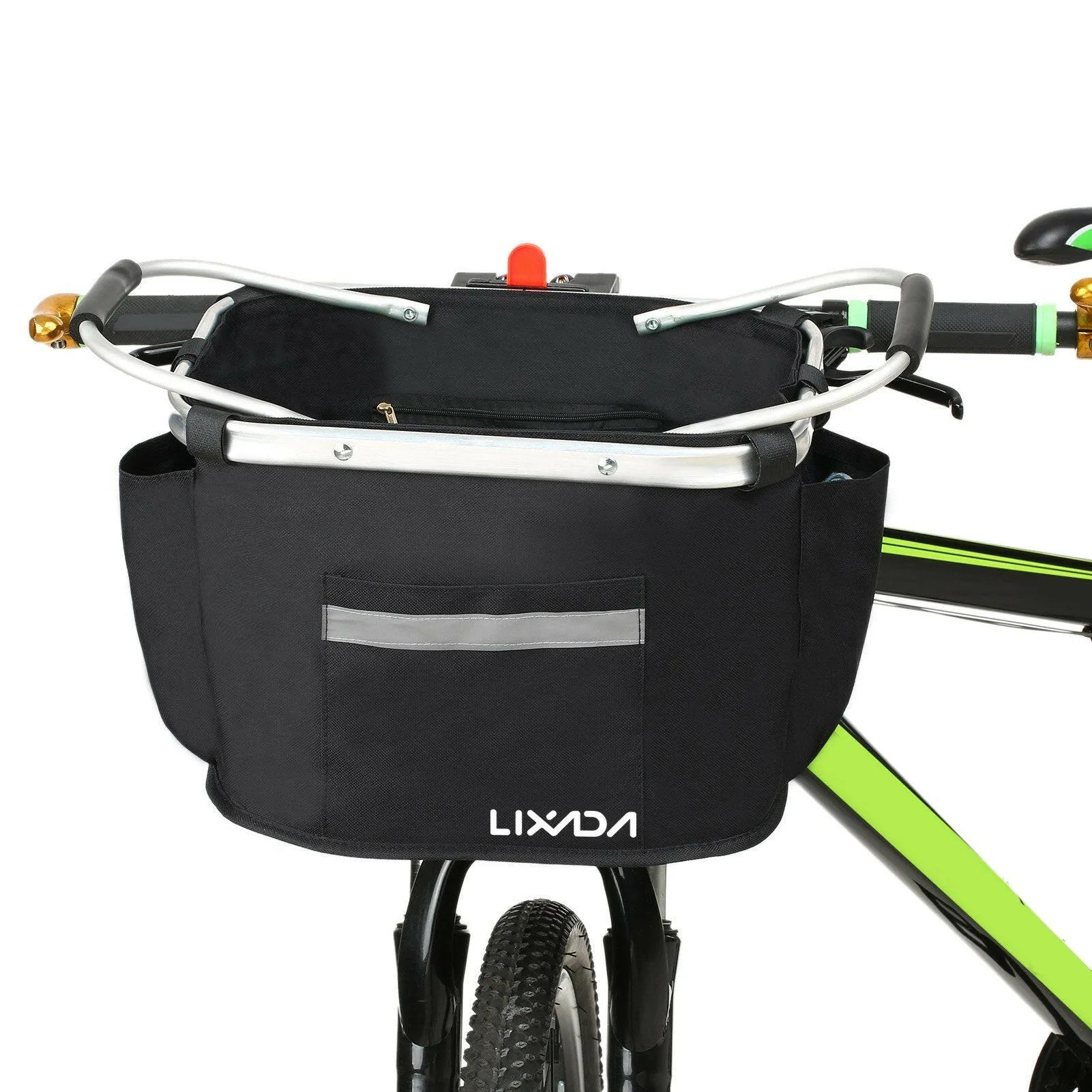 Lixada Collapsible Bike Basket Bicycle Handlebar Front Basket Pet Carrier Bag for Shopping Commuting