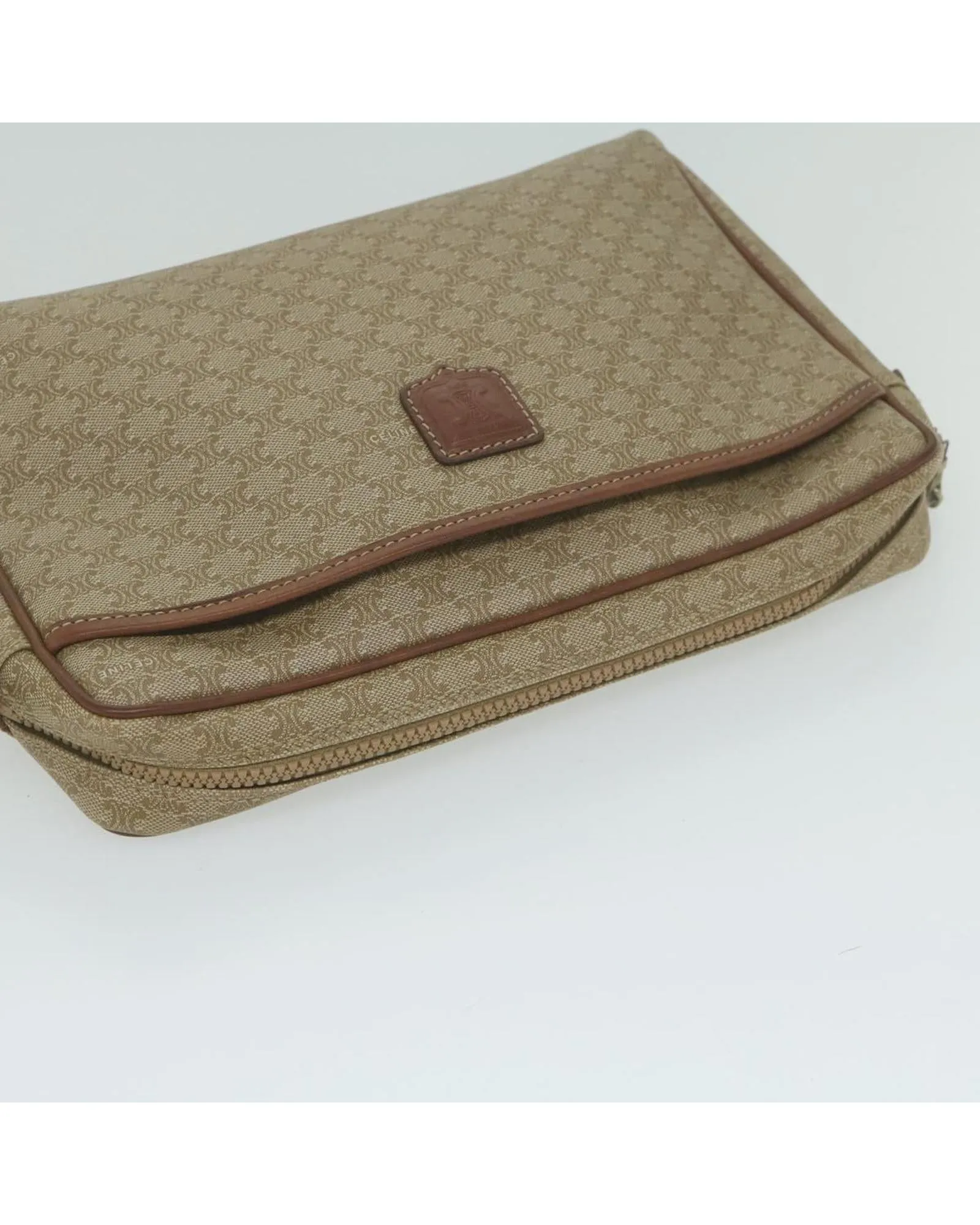 Macadam Canvas Beige Clutch Bag Made in Italy - Rank C (ar11023)