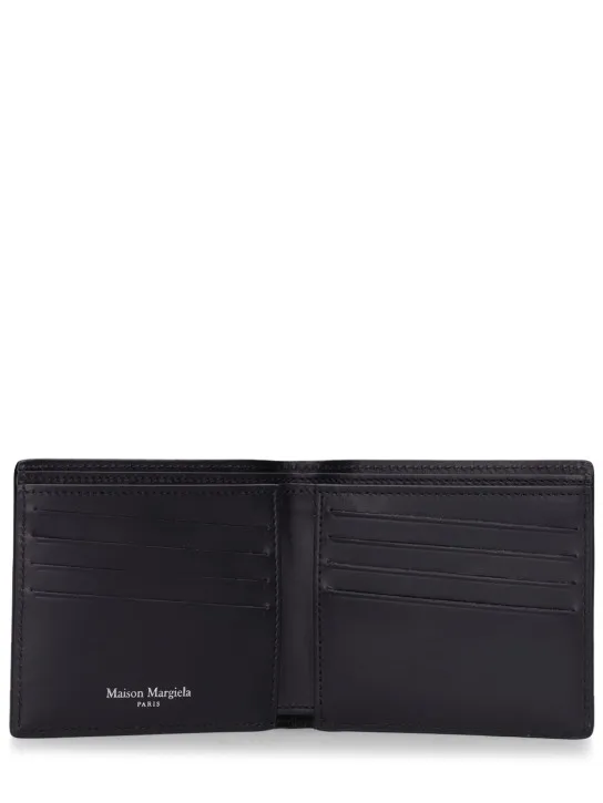 Maison Margiela   Logo grainy leather billfold wallet 