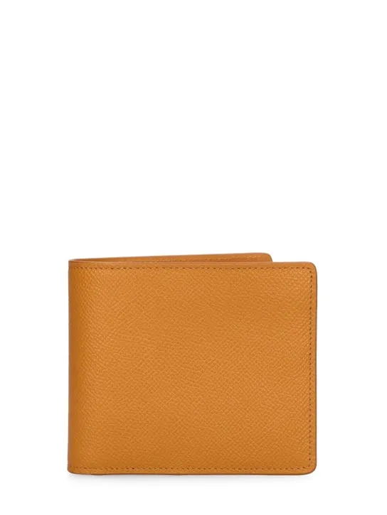 Maison Margiela   Logo grainy leather billfold wallet 