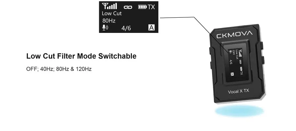 Maplin CKMOVA VOCAL X V1 Ultra Compact 2.4GHZ Dual Channel Wireless Microphone System with 1x Transmitter & 1x Receiver