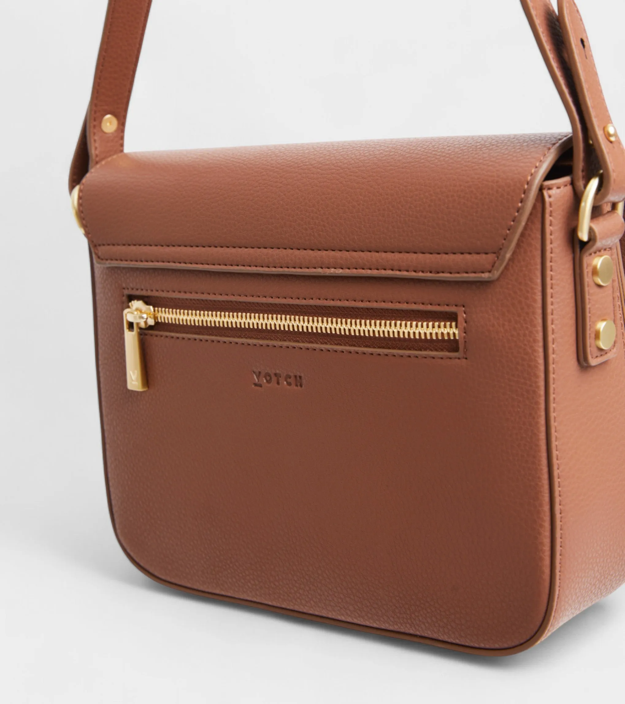 Margot Vegan Bio-Based Bamboo Leather Crossbody in Brown