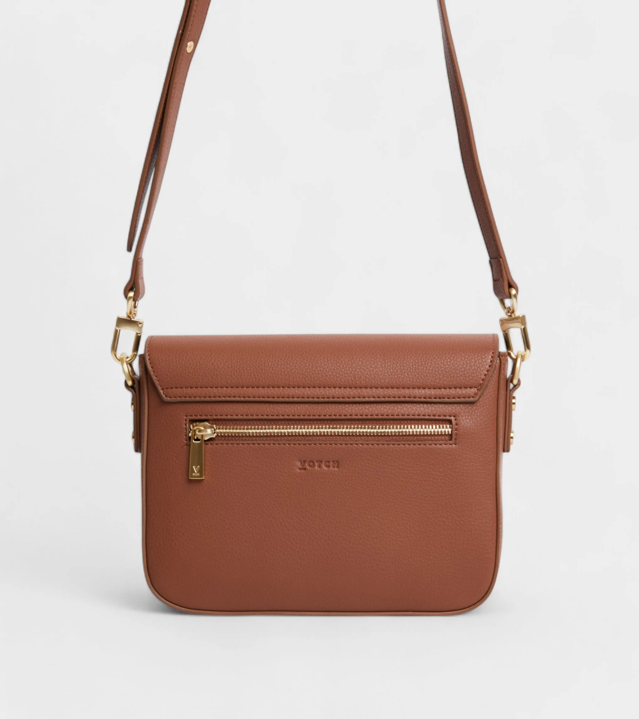 Margot Vegan Bio-Based Bamboo Leather Crossbody in Brown