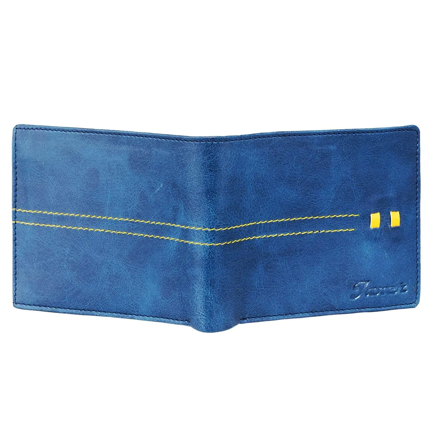 Men Casual Blue Genuine Leather Wallet - Mini  (5 Card Slots)