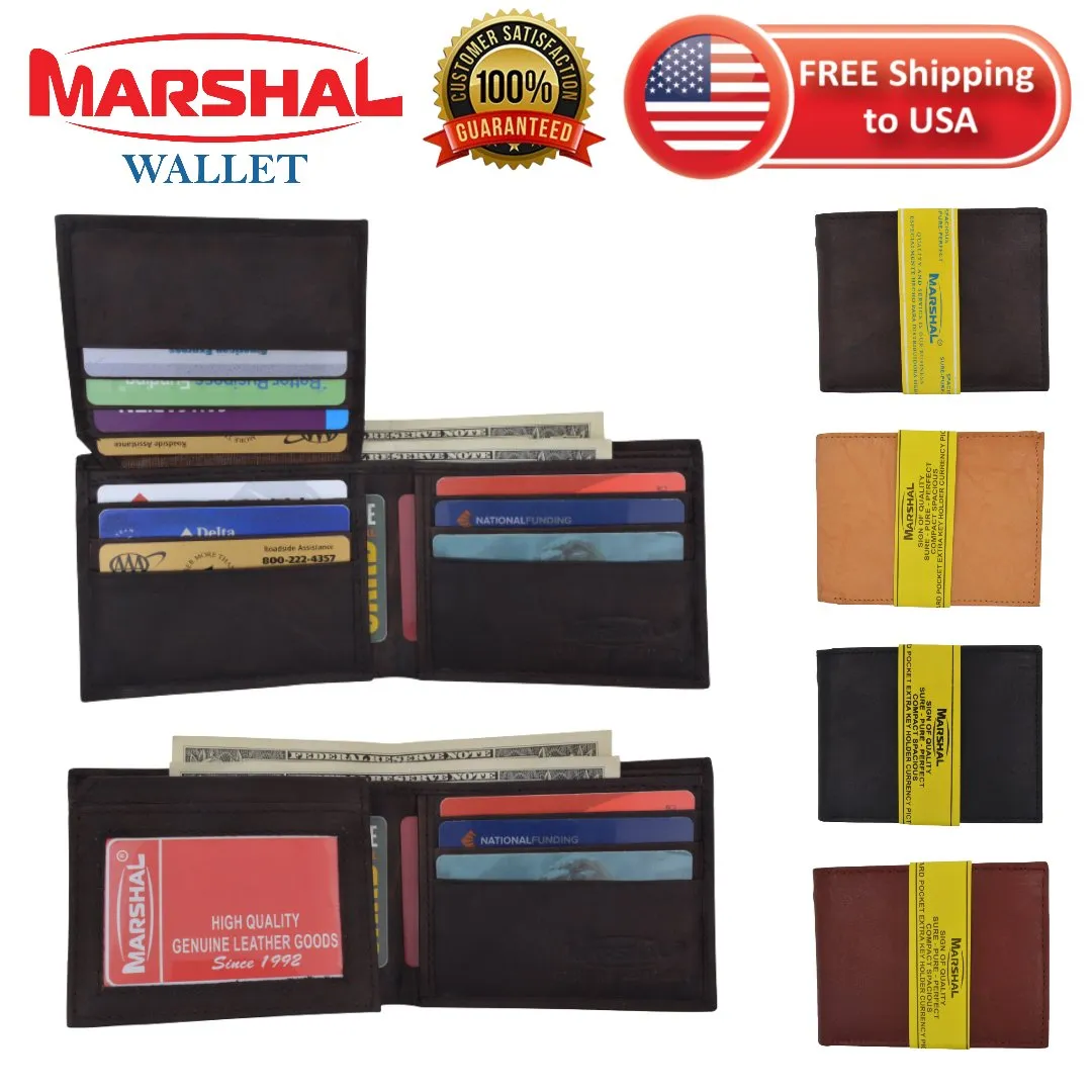 Men's Leather Bifold ID Card Holder Purse Wallet Billfold Handbag Slim Clutch