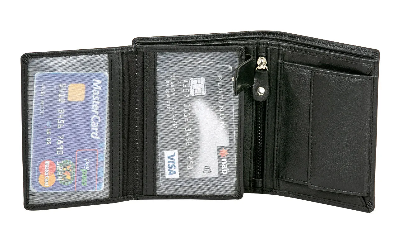 MENS LEATHER WALLET 95425 (BLACK)