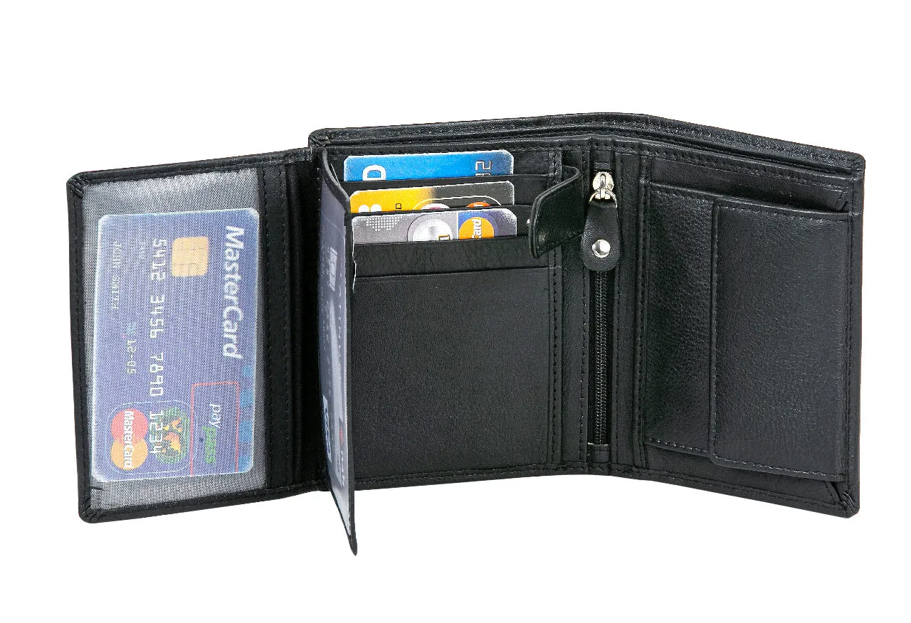 MENS LEATHER WALLET 95425 (BLACK)