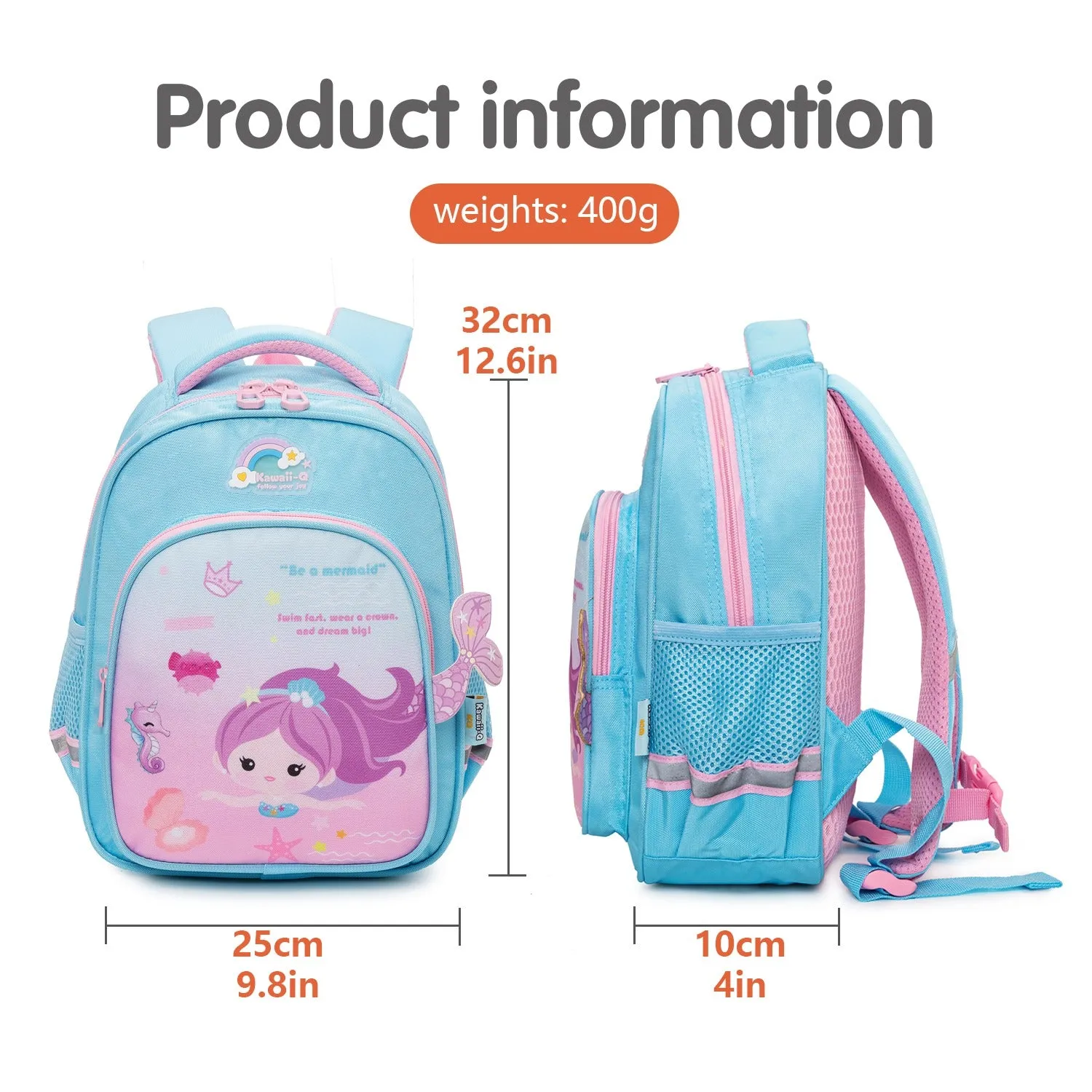 Mermaid School Backpack For Kids