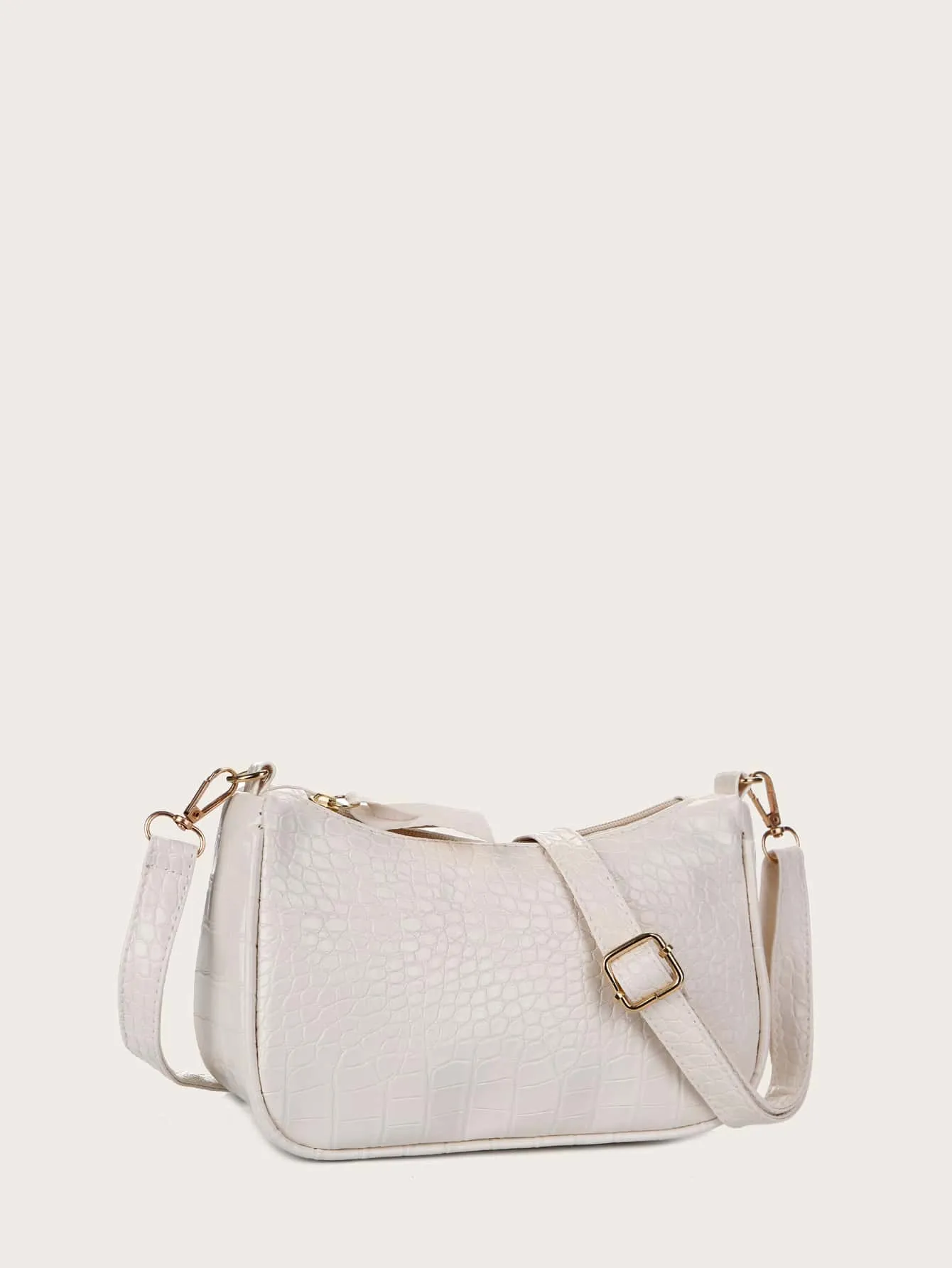 Minimalist Croc Embossed Crossbody Bag