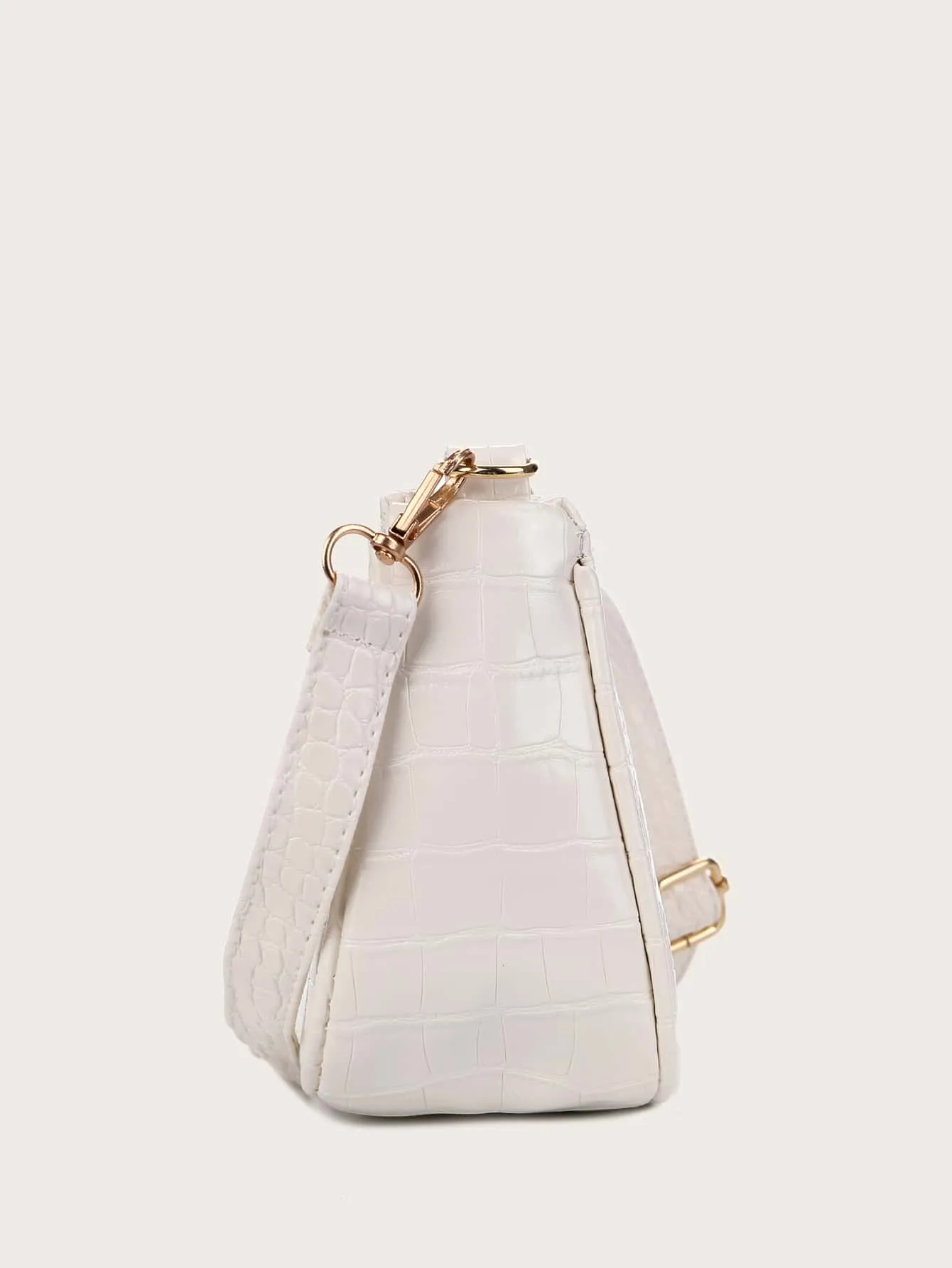 Minimalist Croc Embossed Crossbody Bag