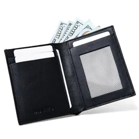 Minimalist real leather wallet with ID Card Holder