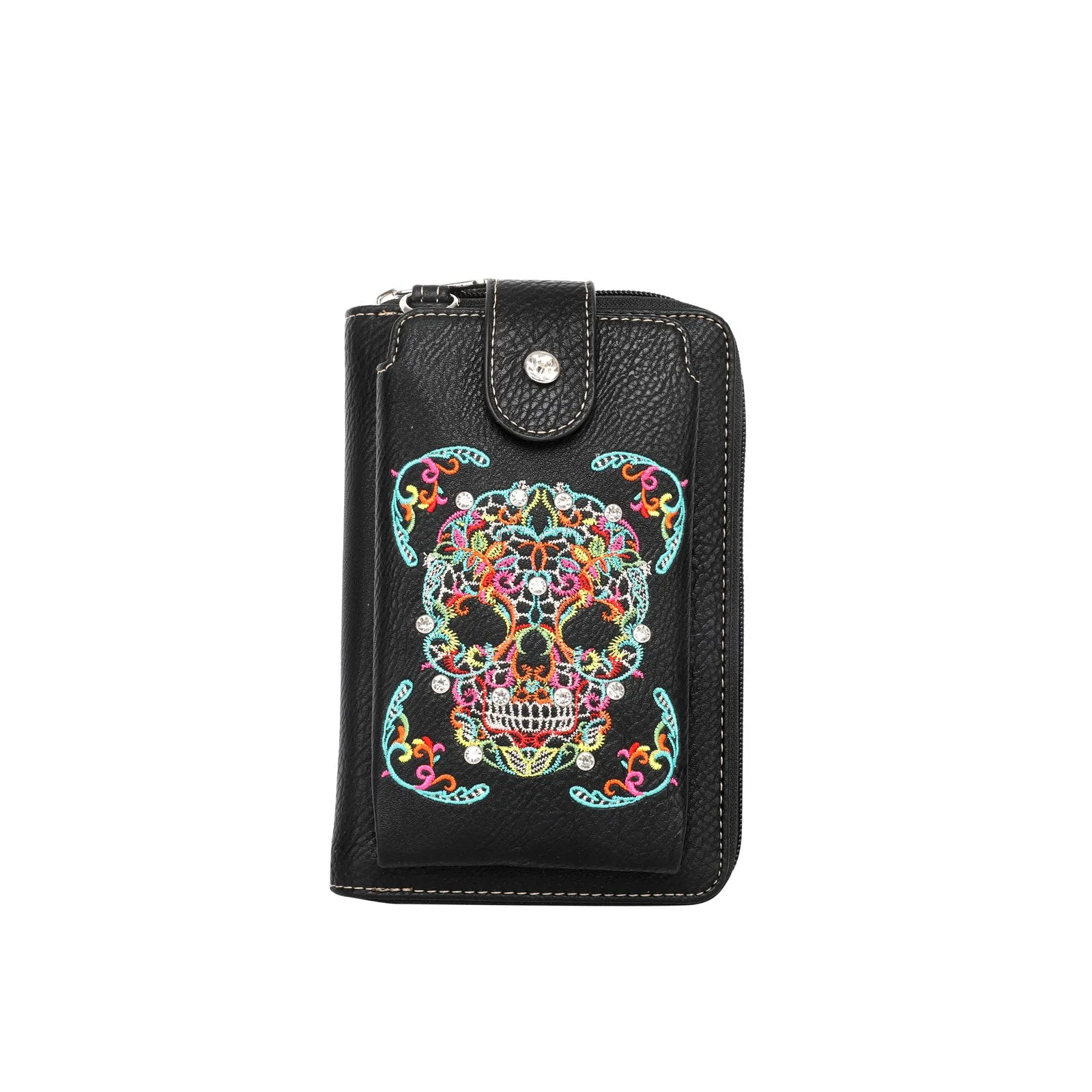 MW494-183  Montana West Sugar Skull Collection Phone Wallet/Crossbody