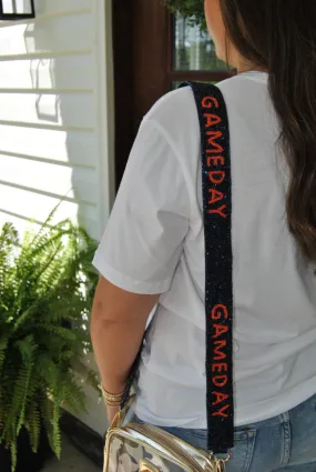 Navy & Orange Gameday Purse Strap