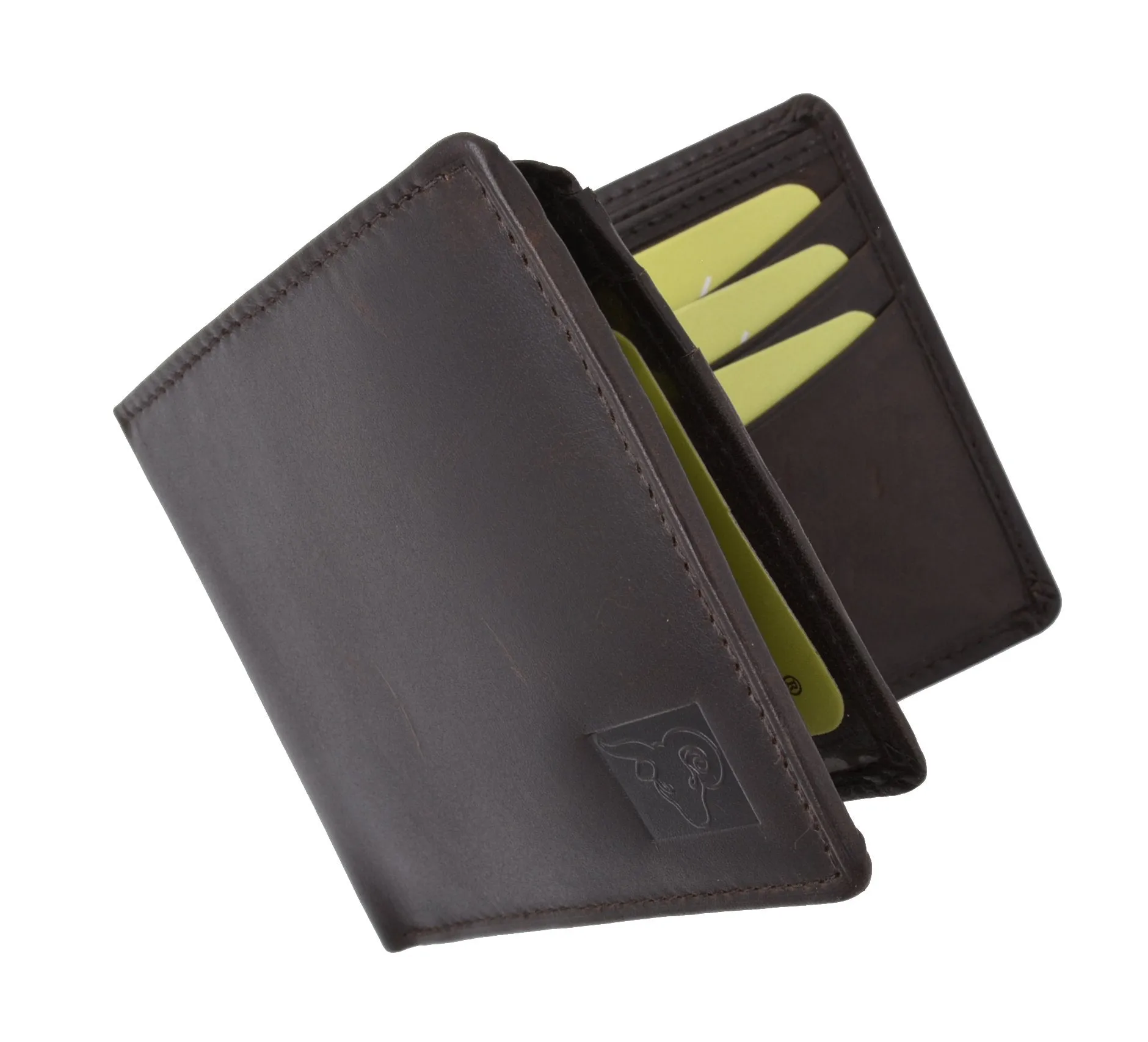 New Cavelio High Quality Mens Genuine Leather Flap Up ID Card Holder Bifold Wallet 730053