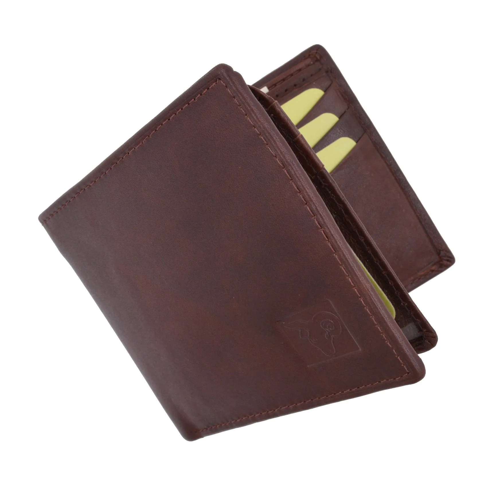 New Cavelio High Quality Mens Genuine Leather Flap Up ID Card Holder Bifold Wallet 730053