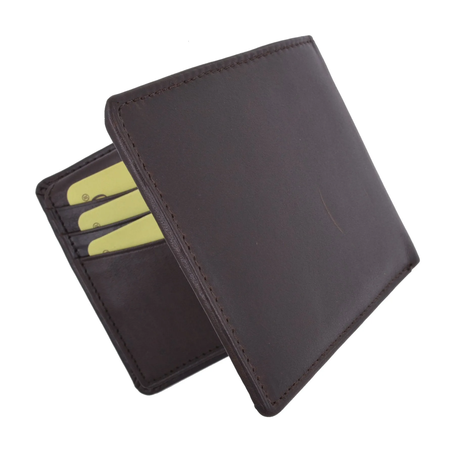 New Cavelio High Quality Mens Genuine Leather Flap Up ID Card Holder Bifold Wallet 730053