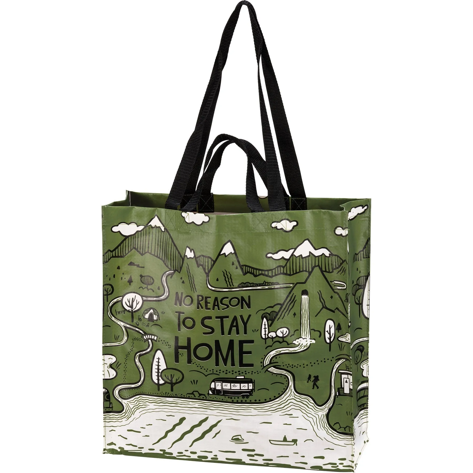 No Reason To Stay Home Market Tote Bag | Daily Shopping Storage Bag | 15.50" x 15.25" x 6"