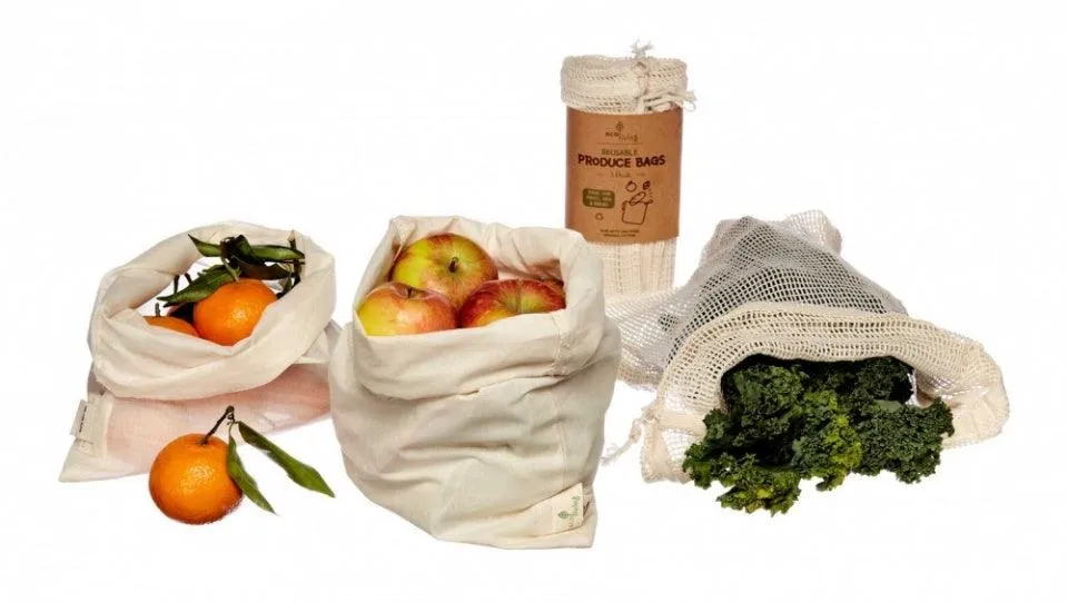 Organic Produce Bags & Bread Bag - 3 Pack