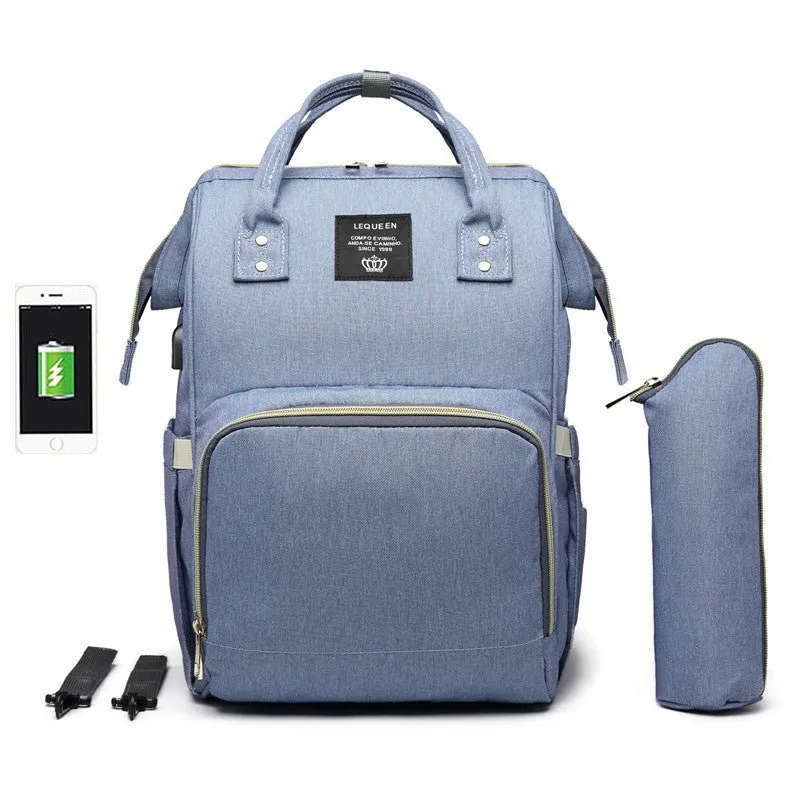 Oxford Cloth Mommy Diaper Bag With USB Charging Port