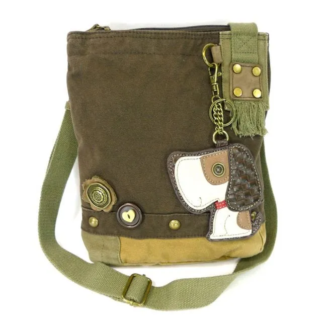 PATCH CROSSBODY BAG with Choice of Keychains, Toffy Dog Charm by Chala