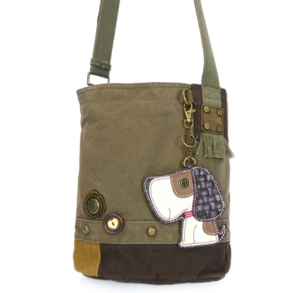 PATCH CROSSBODY BAG with Choice of Keychains, Toffy Dog Charm by Chala