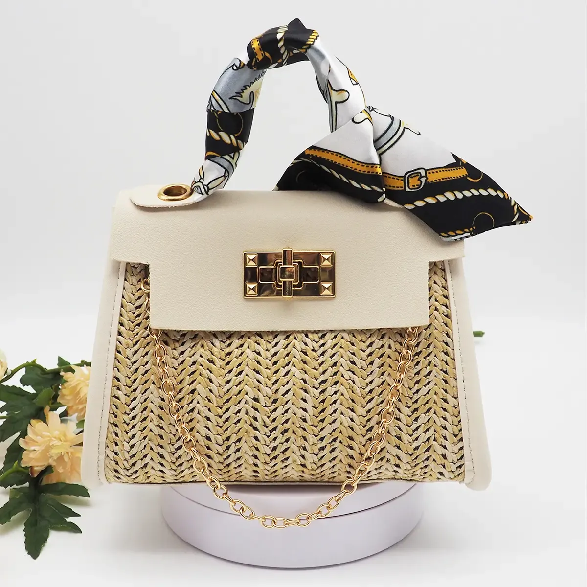 Paziye Straw Woven Crossbody Bag