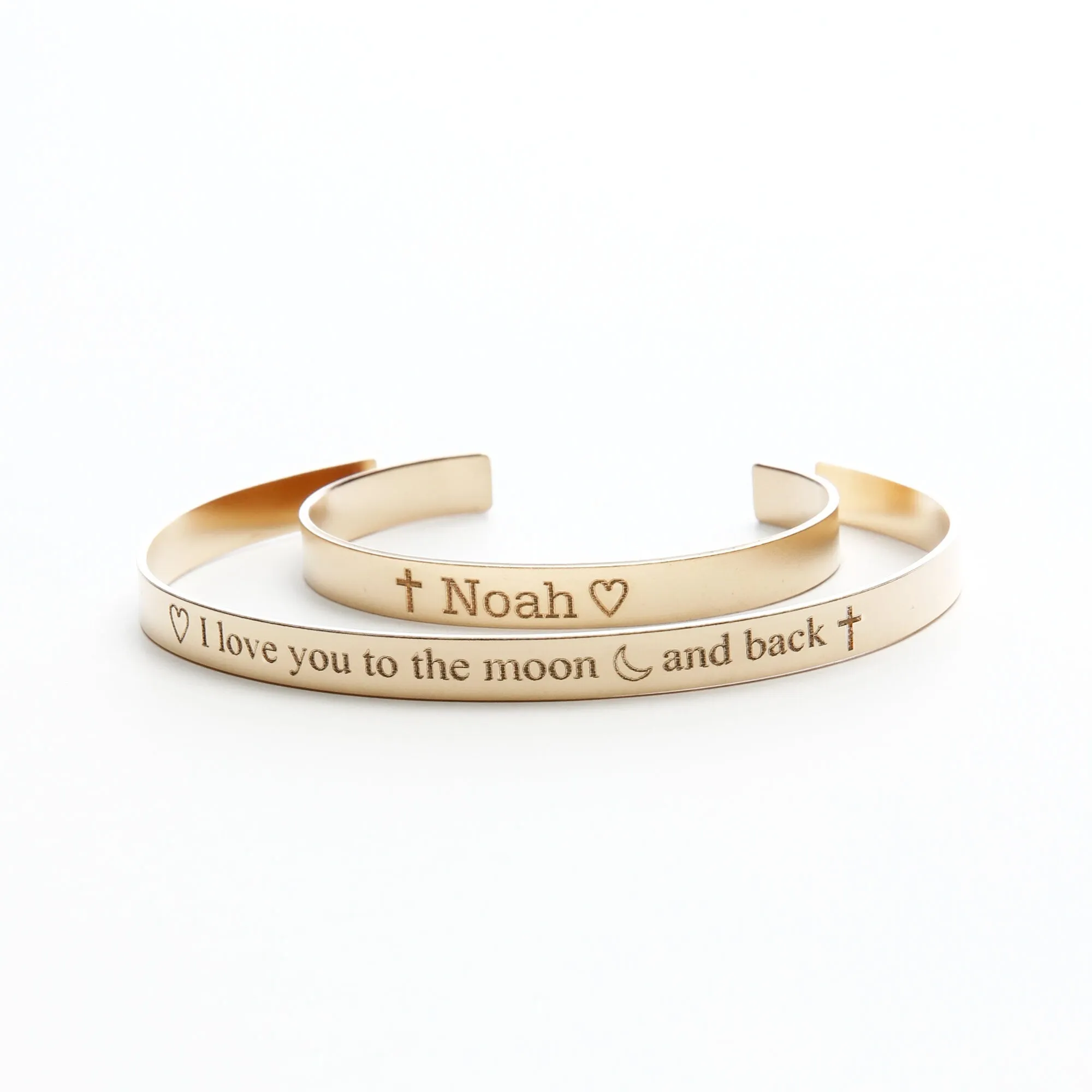 Personalized Mom and Child Cuff Bracelet SET - CG433B. Starts at