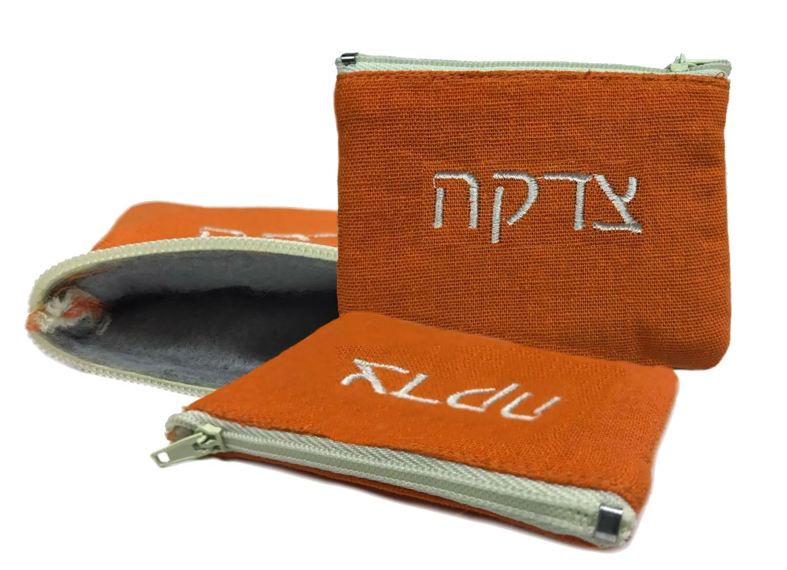 Personalized Tzedakah Pocket Purse Zipper Bags