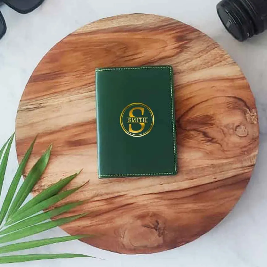 Personalized Vegan Leather Passport Holder Add Name - Monogram