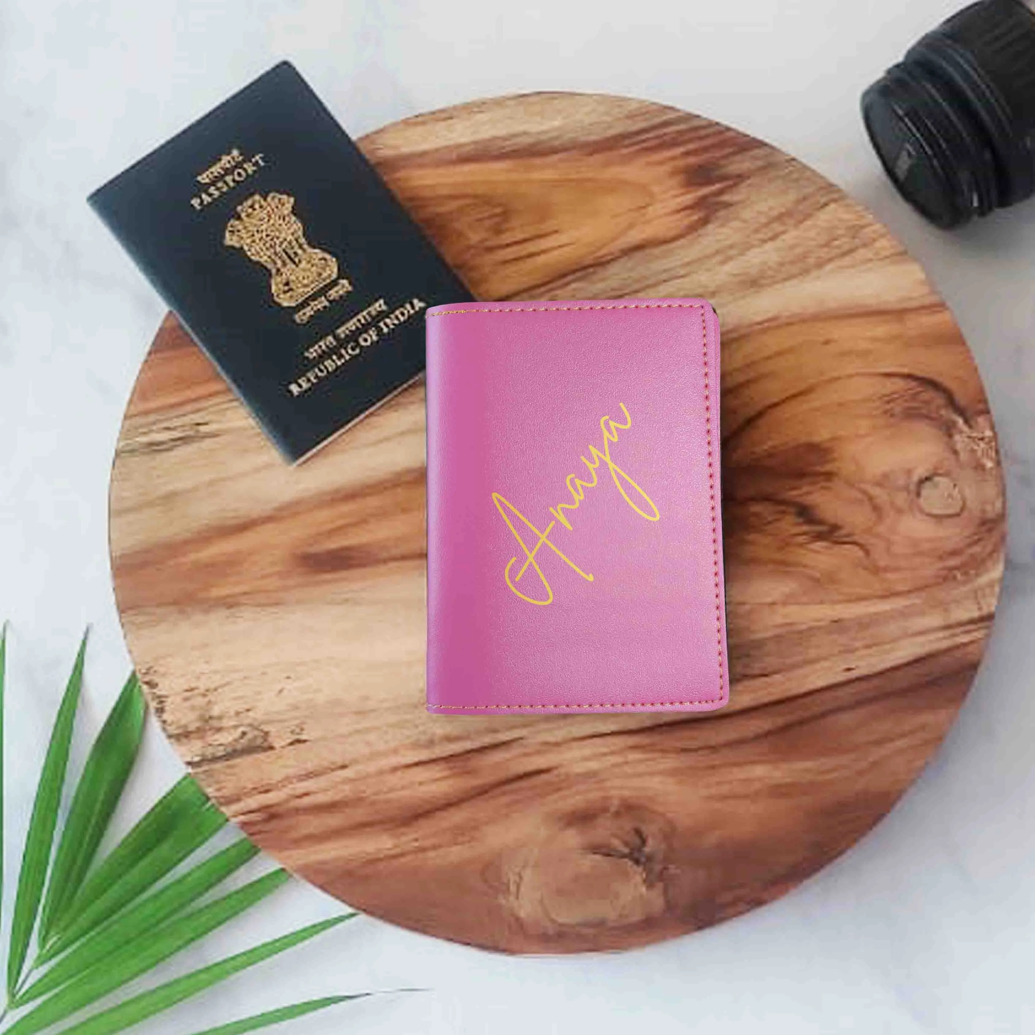 Personalized Vegan Leather Passport Holder for Men & Women - Add Name