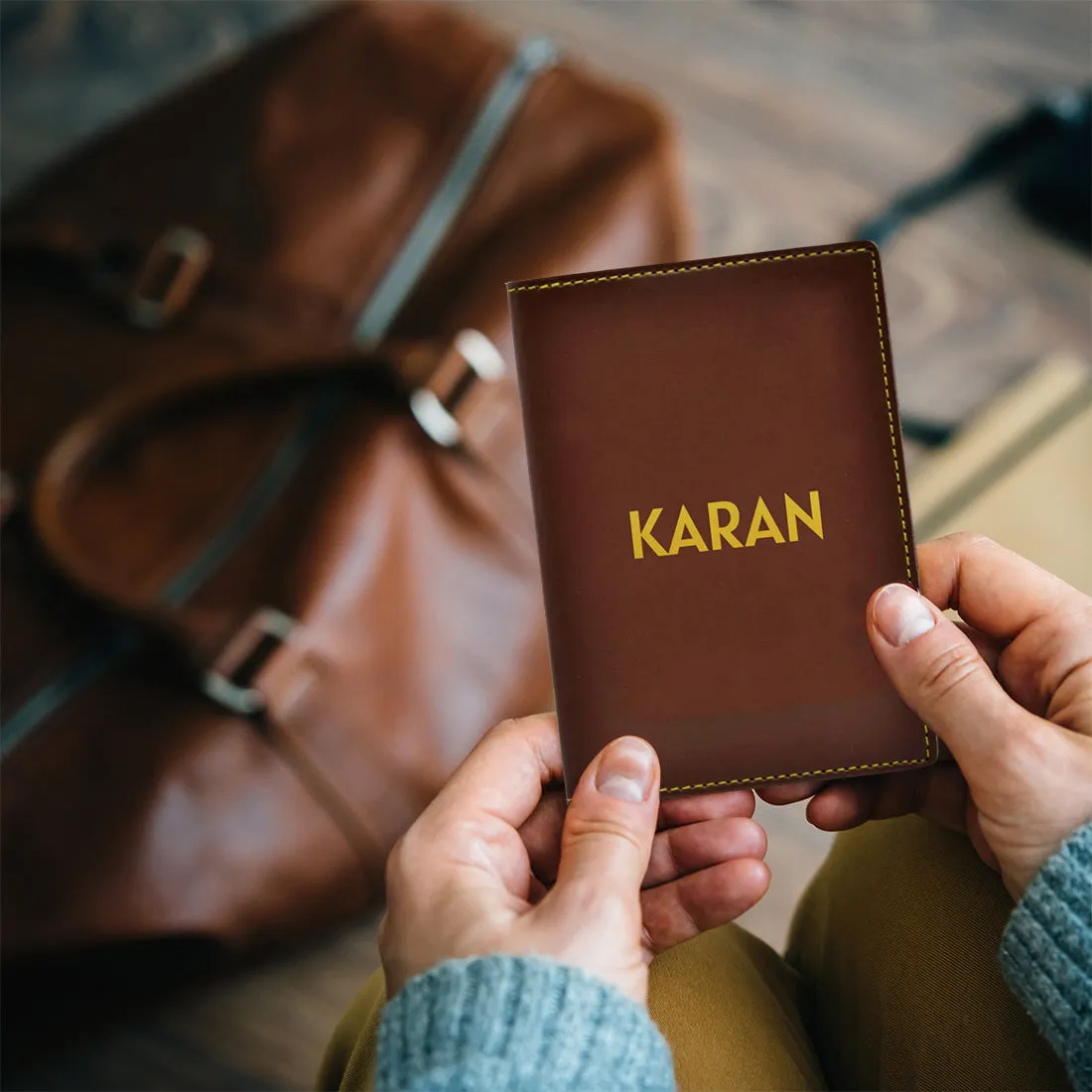 Personalized Vegan Leather Passport Holder for Men & Women - Add Name