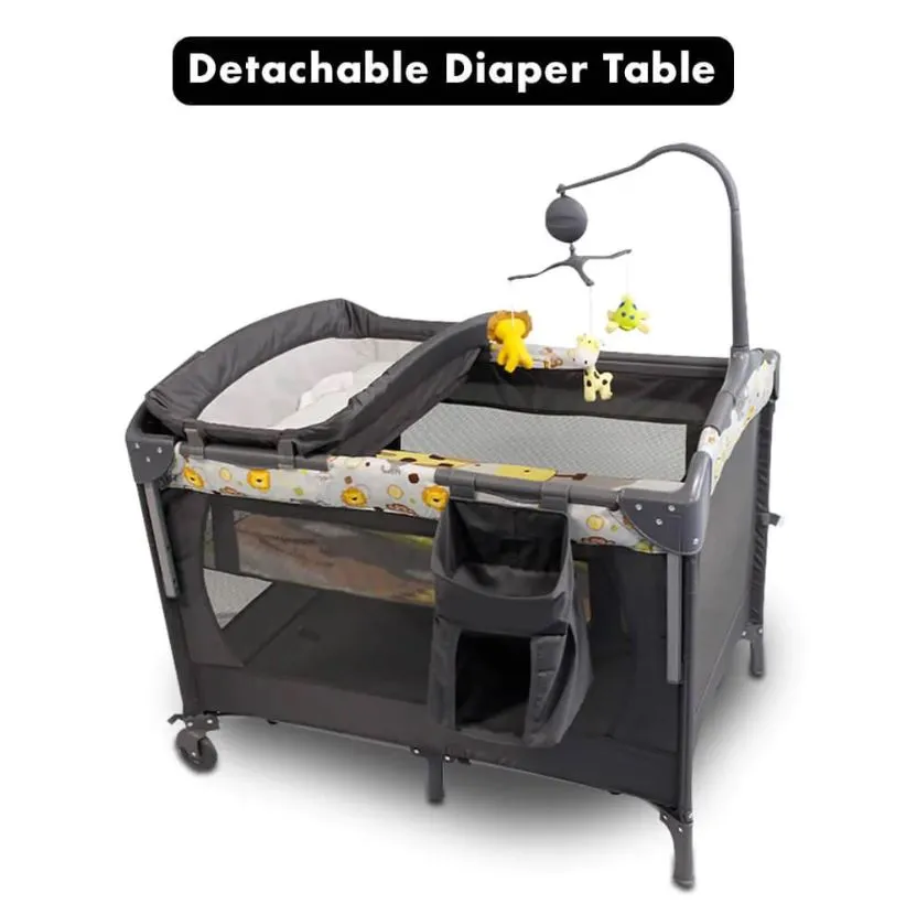 Portable Baby Bedside Co-Sleeper Cot With Detachable Diaper Station