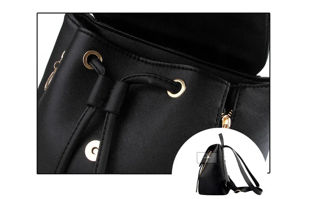 Preppy Style Hasp Closure Softback PU Bag For Girls